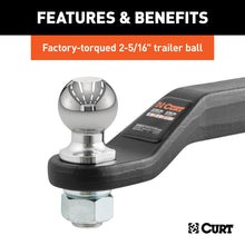 Carica l&#39;immagine nel visualizzatore di Gallery, Curt Loaded Forged Ball Mount w/2-5/16in Ball (2in Shank 15000lbs 2in Drop)
