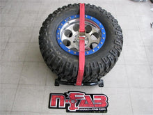 Laden Sie das Bild in den Galerie-Viewer, N-Fab Bed Mounted Tire Carrier Universal - Gloss Black - Red Strap