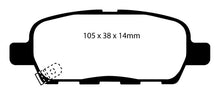 Cargar imagen en el visor de la galería, EBC 02 Infiniti G35 3.5 w/o DCS Redstuff Rear Brake Pads
