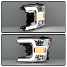 Carica l&#39;immagine nel visualizzatore di Gallery, Spyder Signature Ford F150 18-19 (Halogen Model) Proj. Headlights - Chrome (PRO-YD-FF15018-LBSEQ-C)