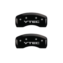 Charger l&#39;image dans la galerie, MGP 4 Caliper Covers Engraved Front &amp; Rear Vtech Black finish silver ch