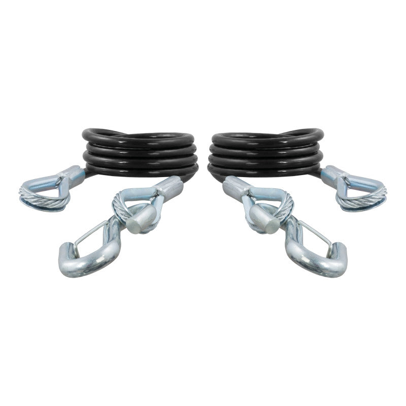 Curt 43-7/8in Safety Cables w/2 Snap Hooks (3500lbs Vinyl-Coated 2-Pack)