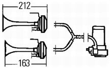 Cargar imagen en el visor de la galería, Hella Horn Kit Air 2-Trumpet 24V