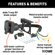 Load image into Gallery viewer, Curt Dual-Output Electrical Adapter w/Tester (Adds 7-Way RV Blade to 4-Way Flat)
