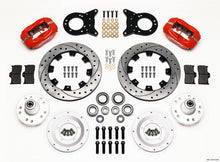 गैलरी व्यूवर में इमेज लोड करें, Wilwood Forged Dynalite Front Kit 12.19in Drill Red 1970-1973 Mustang Disc &amp; Drum Spindle