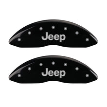 Cargar imagen en el visor de la galería, MGP Front set 2 Caliper Covers Engraved Front JEEP Black finish silver ch