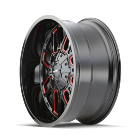 Mayhem 8107 Cogent 20x9 / 8x165.1 BP / 18mm Offset / 130.8mm Hub Black w/ Prism Red Wheel