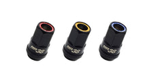 Cargar imagen en el visor de la galería, Muteki HR38 Open End Lug Nuts 12x1.50 Black Chrome / Red Ring