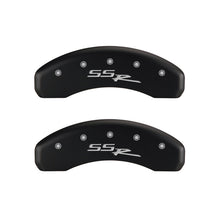 Laden Sie das Bild in den Galerie-Viewer, MGP 4 Caliper Covers Engraved Front &amp; Rear SSR Red finish silver ch