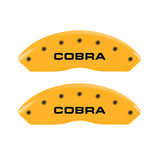 MGP 4 Caliper Covers Engraved Front & Rear Cobra Yellow Finish Black Char 2006 Ford Mustang