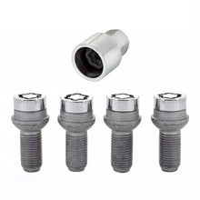 Laden Sie das Bild in den Galerie-Viewer, McGard Wheel Lock Bolt Set - 4pk. (Radius Seat) M14X1.5 / 17mm Hex / 27.0mm Shank Length - Chrome
