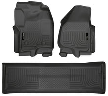Charger l'image dans la galerie, Husky Liners 2012.5 Ford SD Crew Cab WeatherBeater Combo Black Floor Liners (w/o Manual Trans Case)