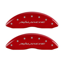 Carica l&#39;immagine nel visualizzatore di Gallery, MGP 4 Caliper Covers Engraved Front &amp; Rear Avalanche Red finish silver ch