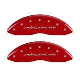 MGP 4 Caliper Covers Engraved Front & Rear Avalanche Red finish silver ch