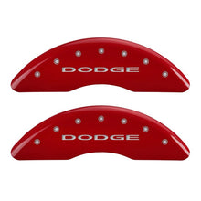 Charger l&#39;image dans la galerie, MGP 4 Caliper Covers Engraved Front &amp; Rear With out stripes/Dodge Red finish silver ch