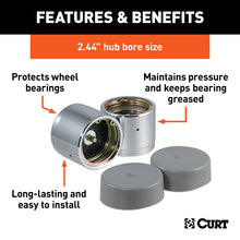 Load image into Gallery viewer, Curt 2.44in Bearing Protectors &amp; Covers (2-Pack)