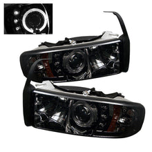 Carica l&#39;immagine nel visualizzatore di Gallery, Spyder Dodge Ram 1500 94-01 94-02 Projector Headlights LED Halo LED Smke PRO-YD-DR94-HL-AM-SMC