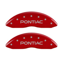 Cargar imagen en el visor de la galería, MGP 4 Caliper Covers Engraved Front Pontiac Engraved Rear GXP Red finish silver ch