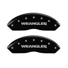 Charger l&#39;image dans la galerie, MGP Front set 2 Caliper Covers Engraved Front WRANGLER Black finish silver ch