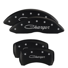 गैलरी व्यूवर में इमेज लोड करें, MGP 4 Caliper Covers Engraved Front &amp; Rear MGP Black finish silver ch