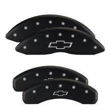 गैलरी व्यूवर में इमेज लोड करें, MGP 4 Caliper Covers Engraved F &amp; R 100th Anniv Black Finish Silver Char 2019 Chevy Silverado 3500HD