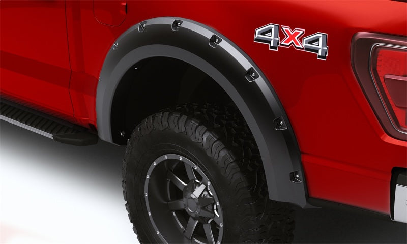 Lund 21-22 Ford F-150 RX-Rivet Style Smooth Fender Flares - Black (2 Pc. Rear)