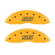 Carica l&#39;immagine nel visualizzatore di Gallery, MGP 4 Caliper Covers Engraved F &amp; R Trailblazer SS Yellow Finish Black Char 2008 Chevy Trailblazer