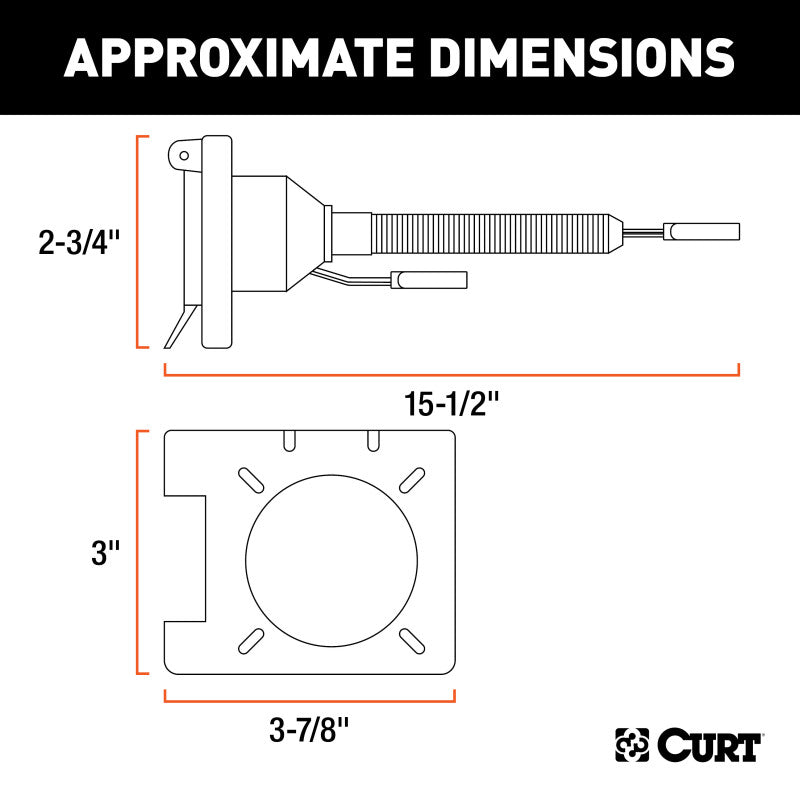 Curt Dual-Output Electrical Adapter (Adds 6-Way Round to 4-Way Flat)