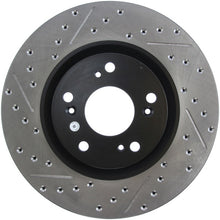 Laden Sie das Bild in den Galerie-Viewer, StopTech 02-06 Acura RSX Type S / 06-09 Honda Civic Si Slotted &amp; Drilled Right Front Rotor