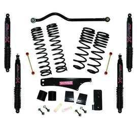 Skyjacker Long Travel 3.5in-4in Lift Kit w/Black Max Shocks 07-18 Jeep Wrangler JK 4 Door 4WD
