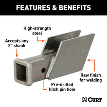 Carica l&#39;immagine nel visualizzatore di Gallery, Curt Raw Steel Weld-On Hitch Box (2in Receiver 5000lbs GTW)