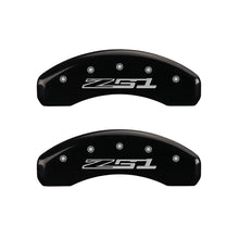 Cargar imagen en el visor de la galería, MGP 4 Caliper Covers Engraved Front Corvette C7 Engraved Rear Z51/2015 Black finish silver ch