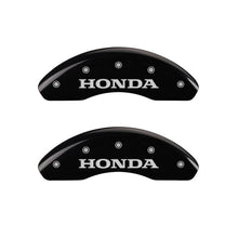 Charger l&#39;image dans la galerie, MGP Front set 2 Caliper Covers Engraved Front Honda Black finish silver ch