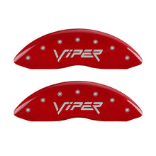 Carica l&#39;immagine nel visualizzatore di Gallery, MGP 4 Caliper Covers Engraved Front Gen 2/Viper Engraved Rear Gen 2/Snake Red finish silver ch