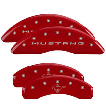 Charger l&#39;image dans la galerie, MGP 4 Caliper Covers Engraved Front 2015/Mustang Engraved Rear 2015/Bar &amp; Pony Red/Silve 19in. Min