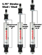 Carica l&#39;immagine nel visualizzatore di Gallery, Ridetech HQ Series Shock Absorber Fixed Valve 5.75in Stroke Stud Plate/Stud Mounting 9.55in x 15.3in