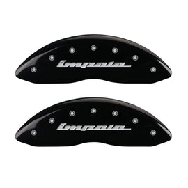 MGP 4 Caliper Covers Engraved Front & Rear Impala Black finish silver ch