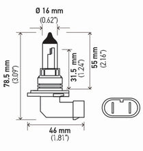Laden Sie das Bild in den Galerie-Viewer, Hella Bulb 9006 12V 55W P22D T4 +50 (2)