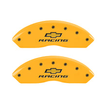Carica l&#39;immagine nel visualizzatore di Gallery, MGP 4 Caliper Covers Engraved F &amp; R Chevy Racing Yellow Finish Black Char 1988 Chevrolet Corvette