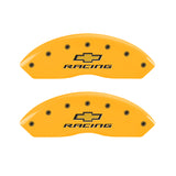 MGP 4 Caliper Covers Engraved F & R Chevy Racing Yellow Finish Black Char 2017 Chevrolet Camaro