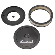 गैलरी व्यूवर में इमेज लोड करें, Edelbrock Air Cleaner Pro-Flo Series Round Steel Top Paper Element 10In Dia X 3 5In Black