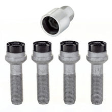 Laden Sie das Bild in den Galerie-Viewer, McGard Wheel Lock Bolt Set - 4pk. (Radius Seat) M14X1.5 / 17mm Hex / 45.0mm Shank Length - Black