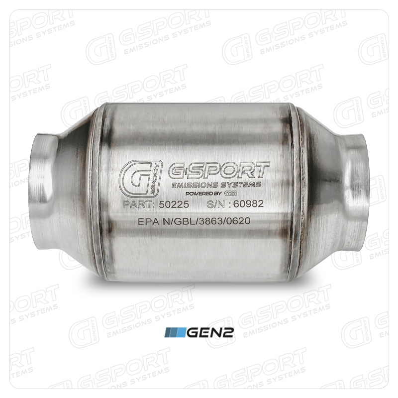 GESI G-Sport 400 CPSI GEN 2 EPA Approved 2.5in Inlet/Outlet Catalytic Converter