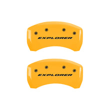 Cargar imagen en el visor de la galería, MGP 4 Caliper Covers Engraved Front &amp; Rear Explorer Yellow finish black ch