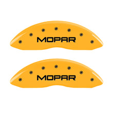Charger l&#39;image dans la galerie, MGP 4 Caliper Covers Engraved Front &amp; Rear Mopar Yellow Finish Black Char 2010 Dodge Ram 2500