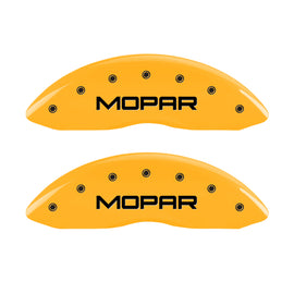 MGP 4 Caliper Covers Engraved Front & Rear Mopar Yellow Finish Black Char 2006 Jeep Commander