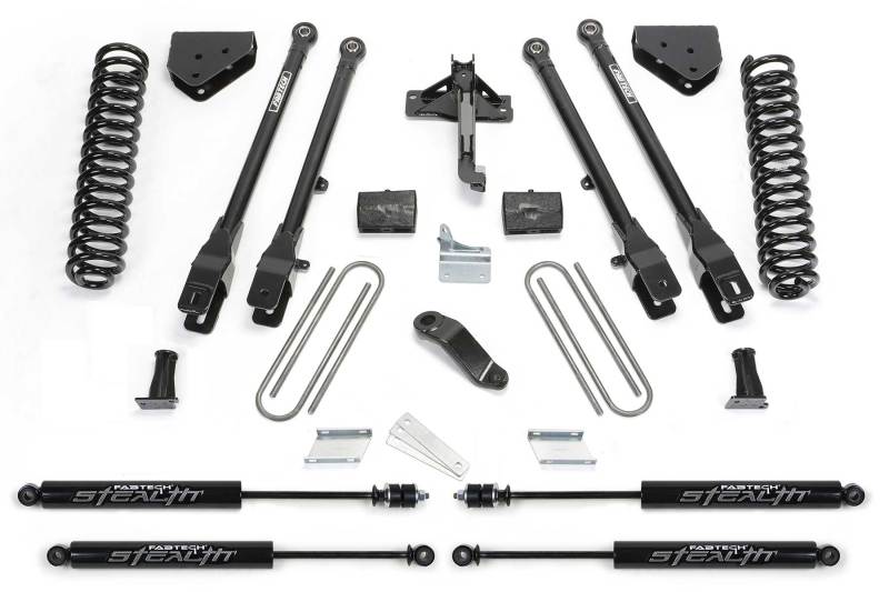 Fabtech 08-16 Ford F350/450 4WD 8 Lug 6in 4 Link System w/Stealth Shocks