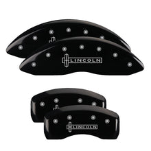 Charger l&#39;image dans la galerie, MGP 4 Caliper Covers Engraved Front Lincoln Engraved Rear MKT Black finish silver ch