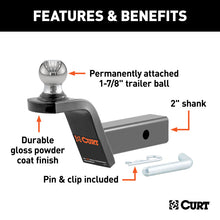 Carica l&#39;immagine nel visualizzatore di Gallery, Curt Fusion Ball Mount w/1-7/8in Ball (2in Shank 5000lbs 2in Rise)
