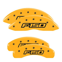 Charger l&#39;image dans la galerie, MGP 4 Caliper Covers Engraved Front &amp; Rear Oval Logo/Ford Yellow Finish Black Char 2013 Ford F-150
